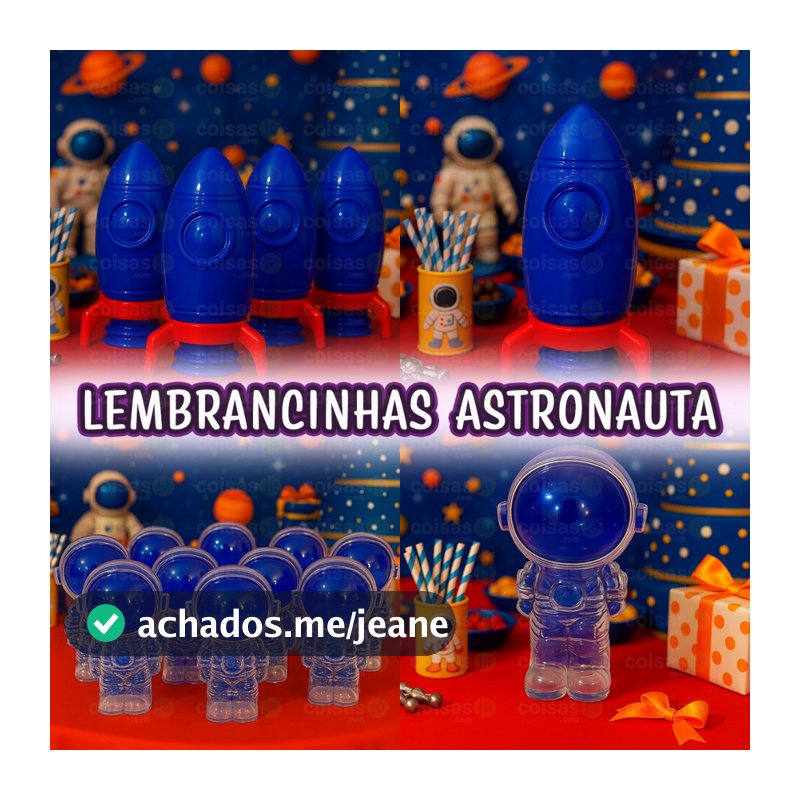 Kit 12 ou 24 Baleiros Lembrancinhas Astronauta Foguete Espaço Festa Galaxia Decoração