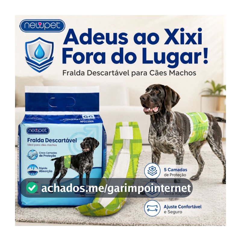 Newpet Fralda Higiênica Descartável p/ cães Macho 12Un （P/M/G/GG)