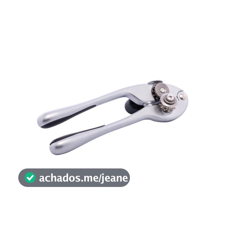 Abridor de Lata Wolff Chef Pro 16,5cm Liga de Zinco com Cabo Antiderrapante Inox Manual para Cozinha Uso Doméstico