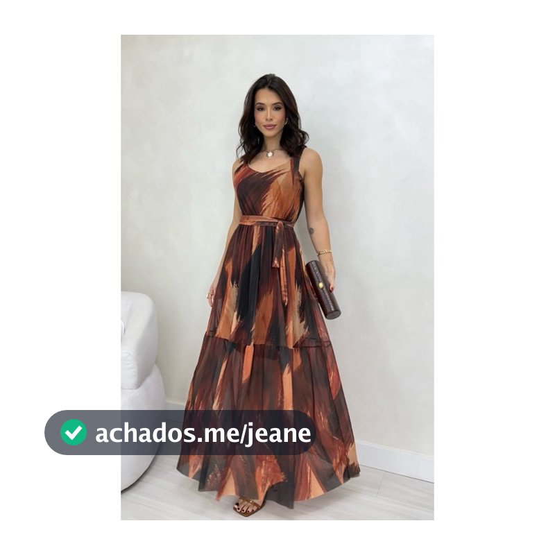 VESTIDO DE TULE LONGO SEM MANGA CASUAL
