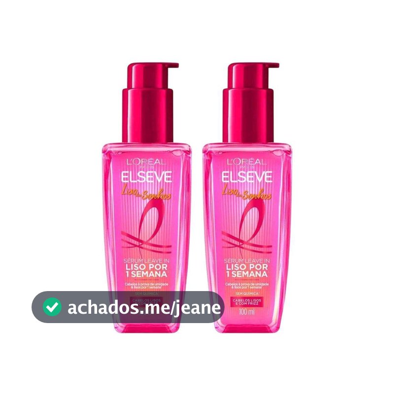 Kit Sérum Elseve Liso Dos Sonhos AHA Queratina Vegetal 100ml (2 Unidades)