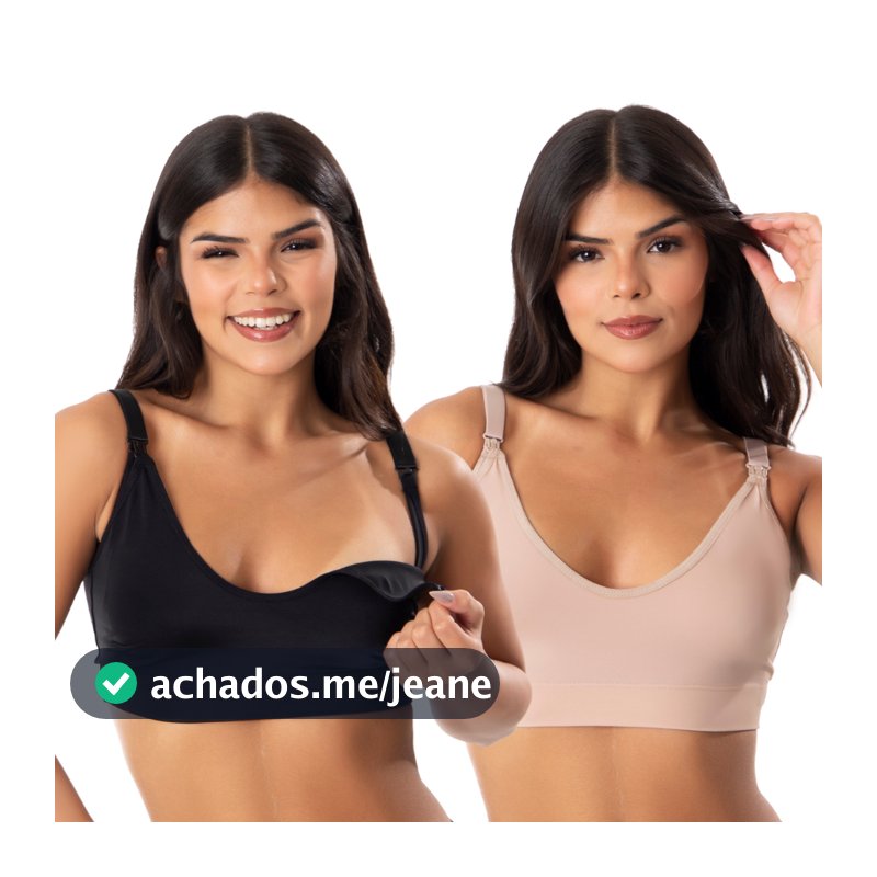 KIT 3 Sutiãs Reforçado Top Amamentação  Sutian Gestante Pós Parto Confortável Grávida Maternidade Soutien