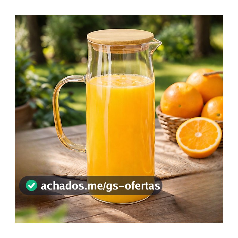 Jarra De Vidro Âmbar e Transparente Luxo Agua Suco Drinks Chá 1L