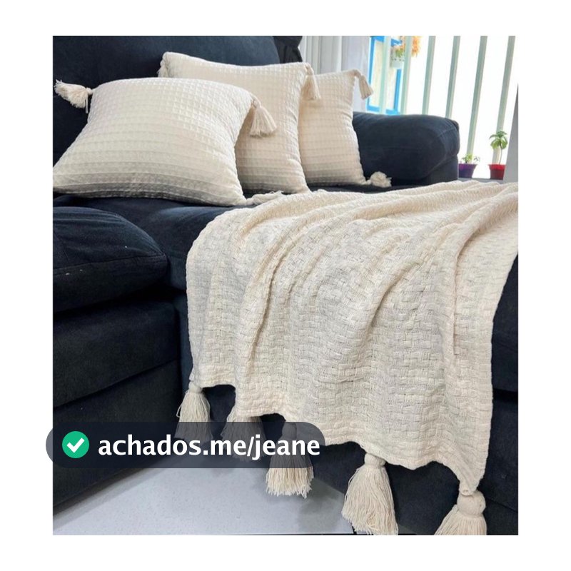 Kit Peseira Casal Quen ou King + 2 Capas de Almofadas Pompom Cruas