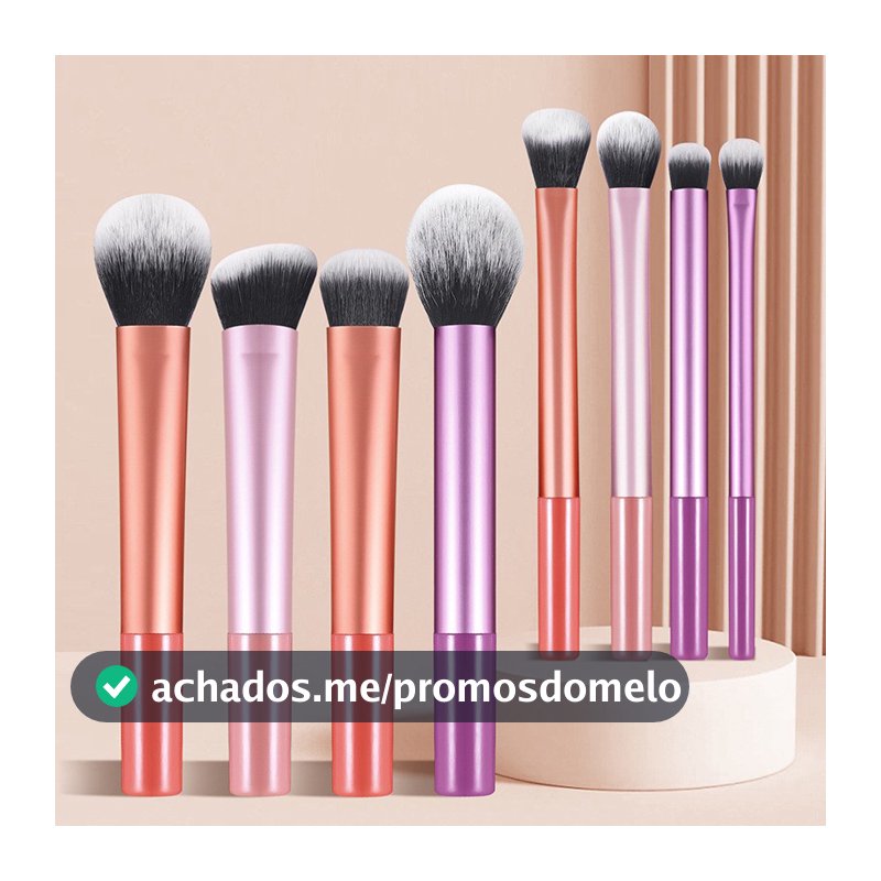 Conjunto De Pincéis De Maquiagem , Ferramentas De Sombra Para Base De Blush Em Pó Solto De 8 Peças Iniciantes