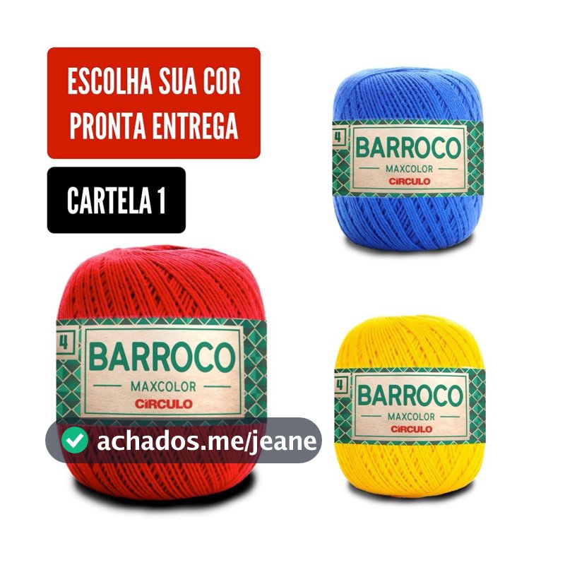 Barbante Barroco MAXCOLOR FIO 4 - 200g e 338 metros 100% Algodão