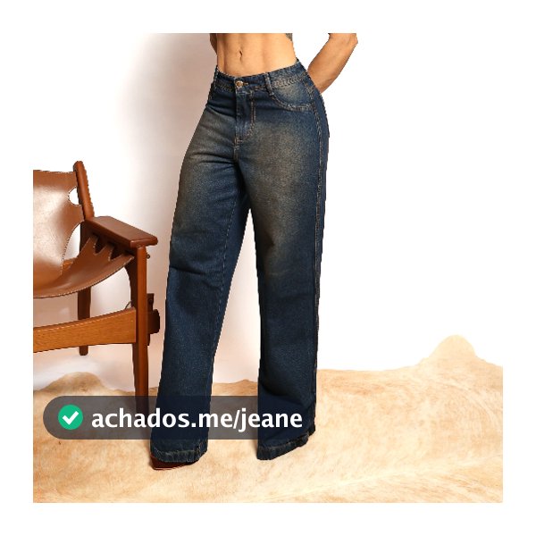 Calça Jeans Feminina Wide Leg Sobre tinto Caramelo Cintura Alta Sem Lycra Tecido Grosso  Premium 100% Algodão Pantalona