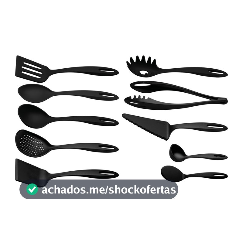 Jogo de Utensílios Tramontina Nylon Ability 10 Pç Preto
