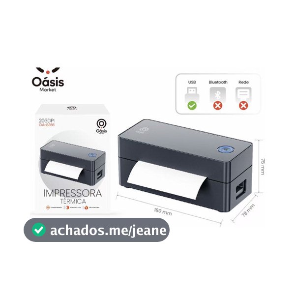 Mini Impressora Etiqueta Correios Codigo Barras 110mm Usb Preto 127/220v