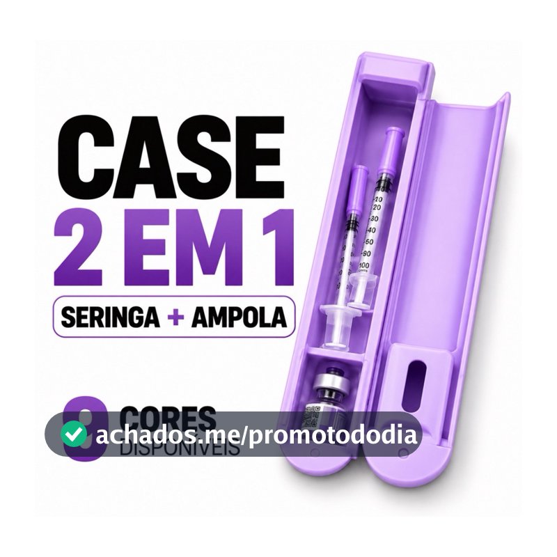 Estojo 2 em 1 Porta Seringa 3ml + Ampola 3ml com Duplo Compartimento