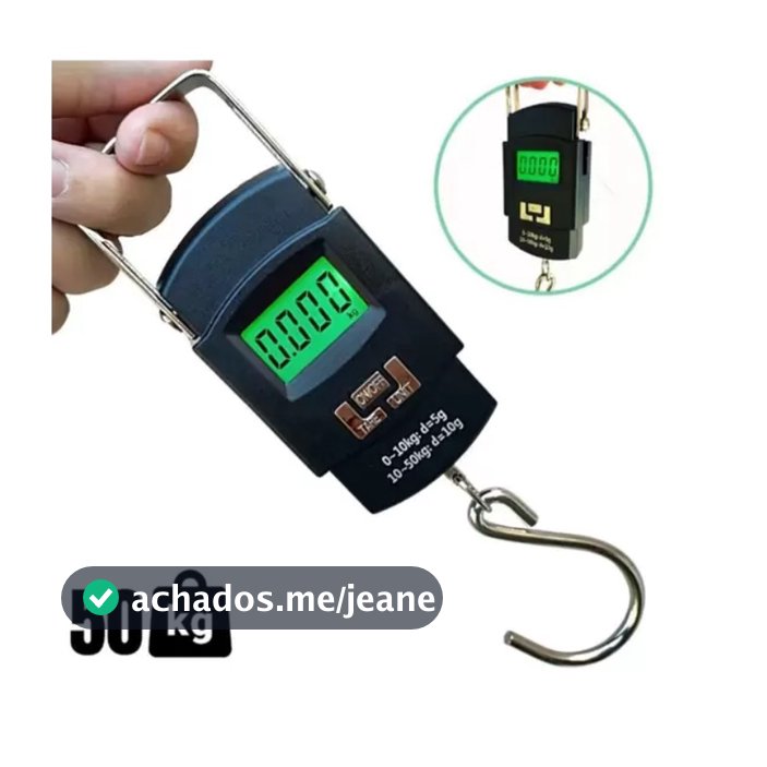 Balança De Mão Digital Portátil P Bolsa Mala Peixe de Até 50kg CD08