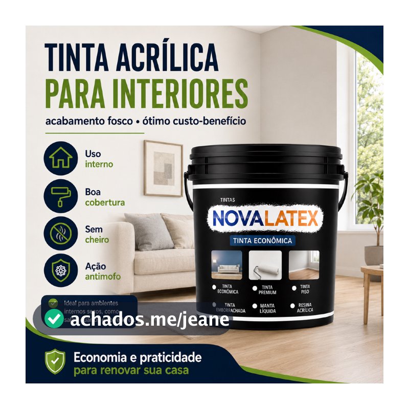 Tinta de Parede Acrilica Economica Novalatex Sem Cheiro Antimofo Alta Cobertura Rende Muito 18KG/5KG