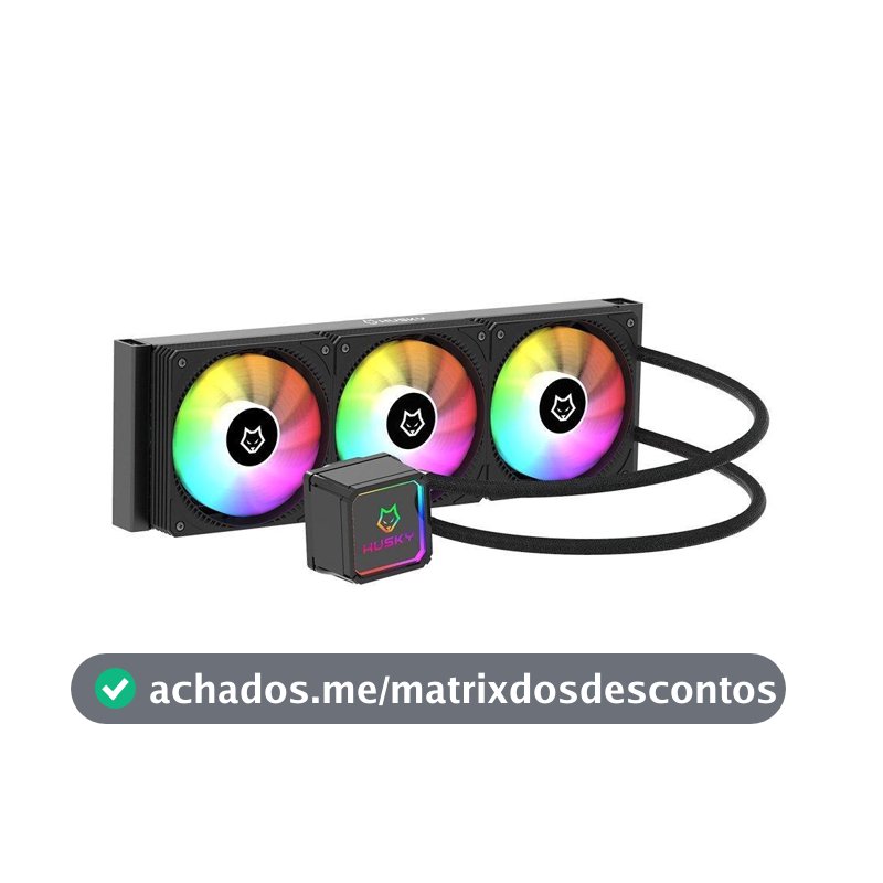 Water Cooler Husky Freezy, Iluminação ARGB, 360mm, AMD e Intel, Preto - HWT300PT