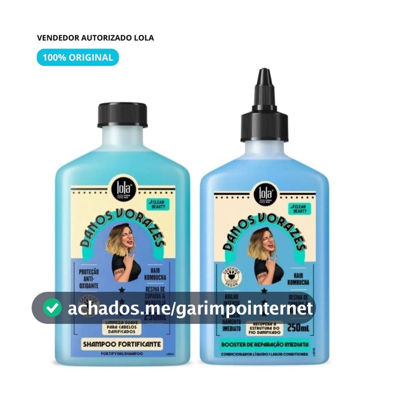 Kit Danos Vorazes Shampoo 250ml +  Booster Condicionador 250ml Lola Cosmetics