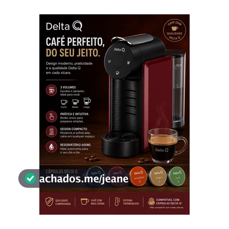 Máquina Cafeteira Cápsula Café Expresso MiniQool Vermelho - DeltaQ