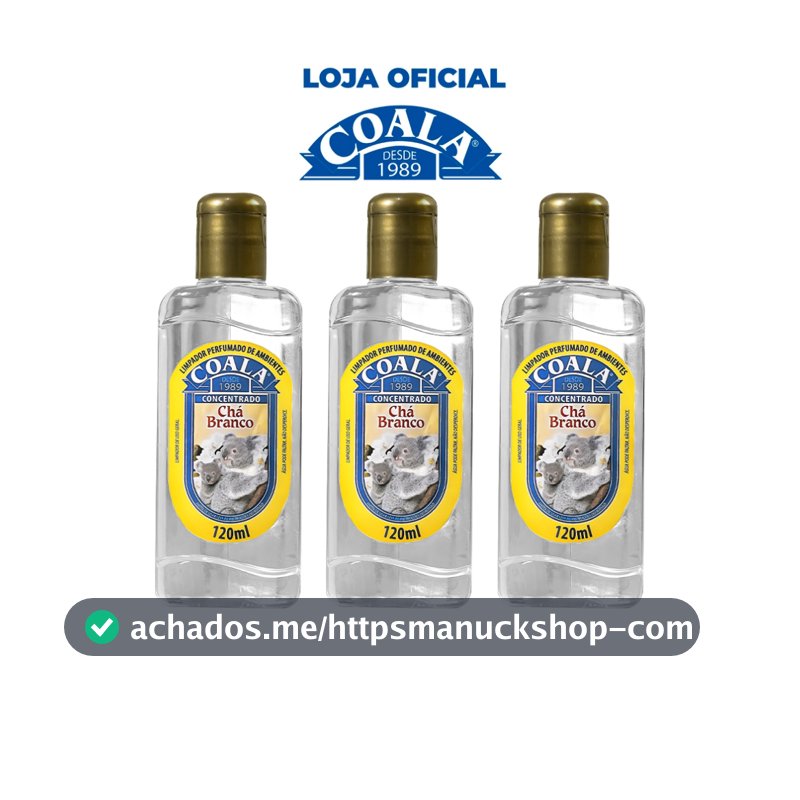 Combo 3 Limpadores Coala Chá Branco 120 ml