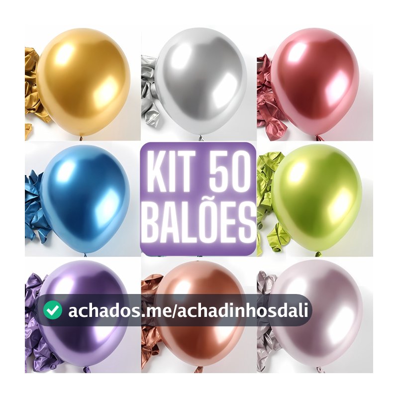 50 Balão Metalizada Bexiga Nº 10 Decoração De Festa Metalizada Aniversário Casamento Evento Painel