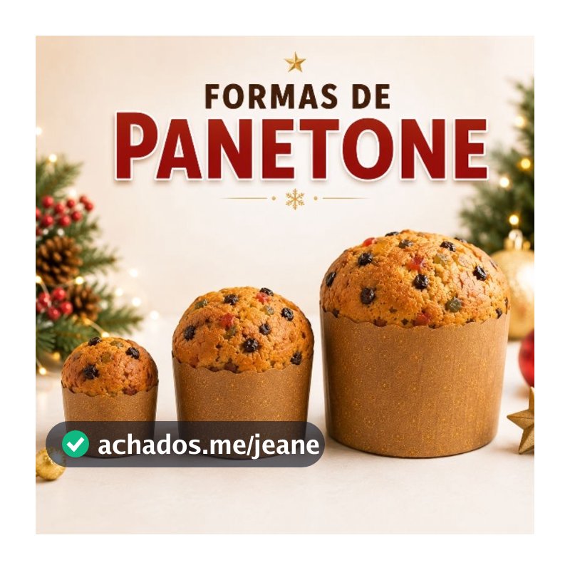 20/100 Formas Panetone 100g 250g 500g 1kg Chocotone Papel Kraft Forneável Natal Confeitaria EMBALIKE