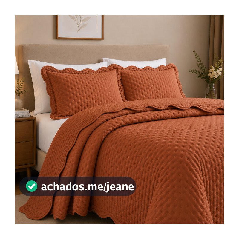 Kit Colcha Cobre Leito Balle Dots 3 Peças Quarto Hotel Luxo Macio Matelado