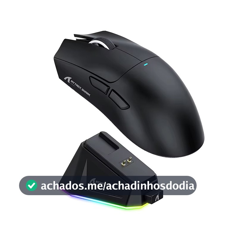 Mouse Gamer Attack Shark X11 Sem Fio RGB 22000 DPI Tri-Mode Ultra Leve