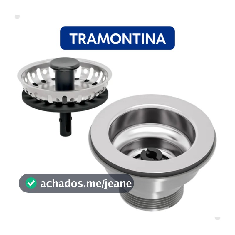 Válvula Para Pia Cuba Tramontina Americana 3 1/2 Inox Cozinha Ralo Bacia Bojo