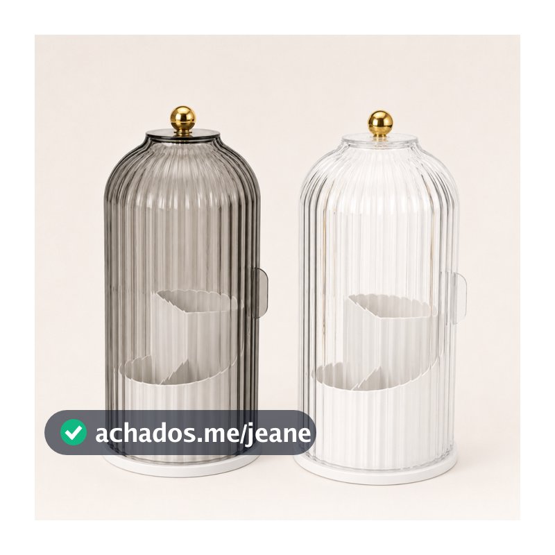 Organizador Giratório com Tampa Transparente 25cm