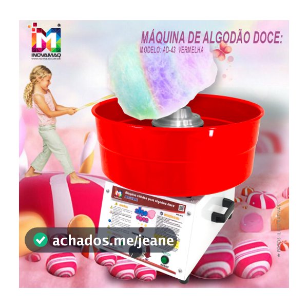 Máquina De Algodão Doce Profissional Ad-43 Vermelha Inovamaq