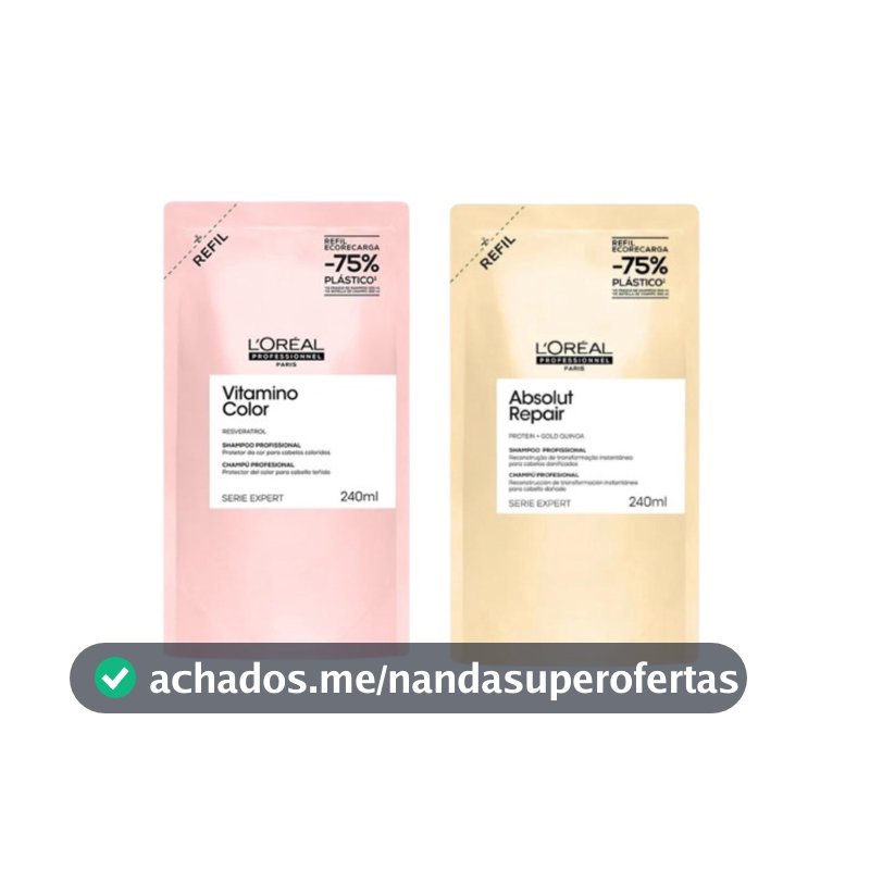 Kit Refil Shampoo Vitamino Color 240ml + Refil Shampoo Absolut Repair 240ml