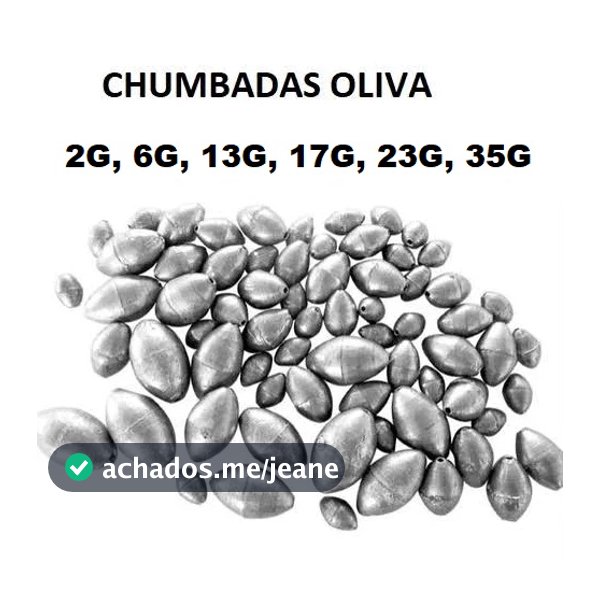 CHUMBO (CHUMBADA) OLIVA PARA PESCA DE 2G A 104G