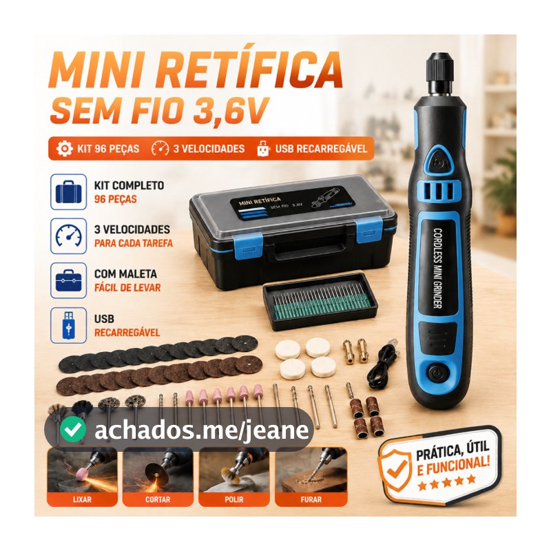 Kit 96 peças Mini Esmerilhadeira Sem Fio Conjunto De Elétrica Polidora Kit De Perfuratriz