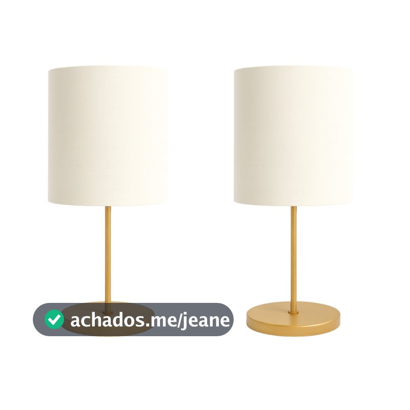 Kit 2 Abajur De Mesa Cúpula Cilíndrica De Tecido E27 Bivolt Sala Casa Escritorio
