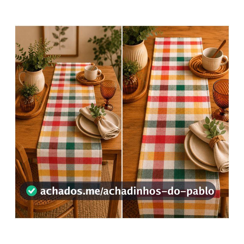 Caminho de Mesa Xadrez Colorido Premium – Zuri Decor