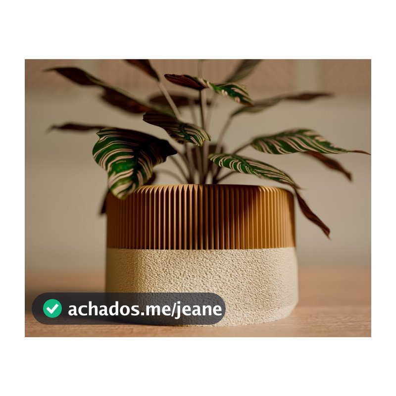 Vaso para Plantas Decorativo Moderno Bicolor Texturizado | Cachepô Elegante