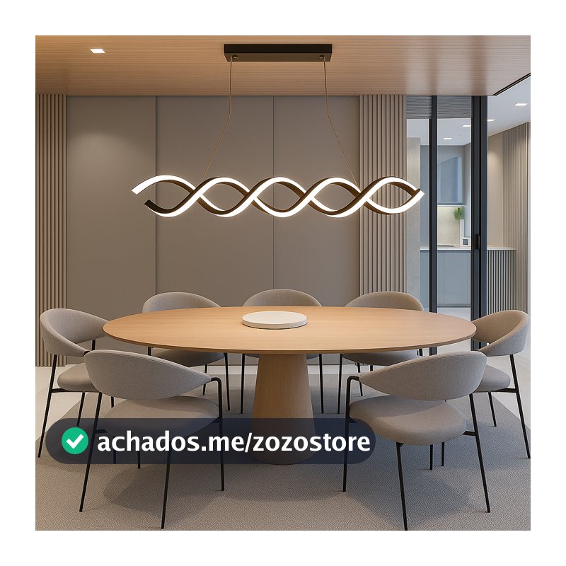 Lustre Pendente Luminária Espiral Preto 3 Cores em 1 Moderno p/ Sala de Jantar Quarto Cozinha