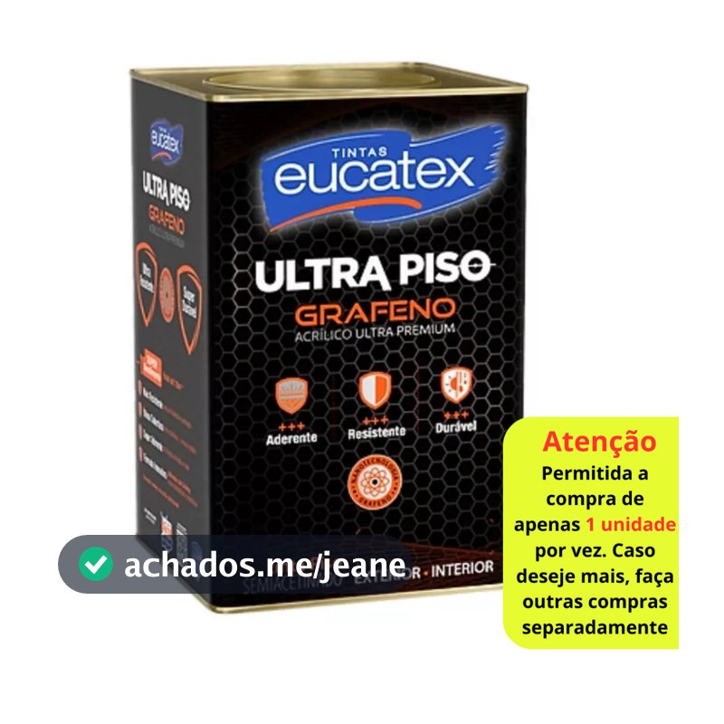 Tinta Piso Eucatex Grafeno Muito Mais Resistente 18l - Cores