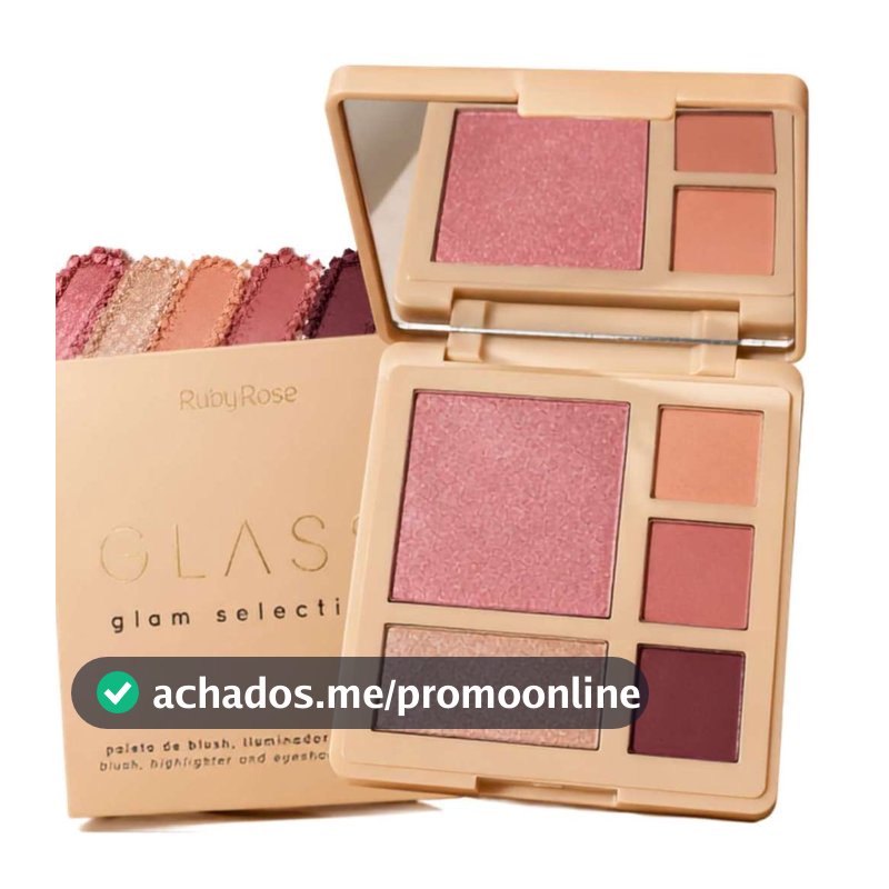 Paleta Ruby Rose Honor Glass Glam Selection Blush Iluminador E Sombra