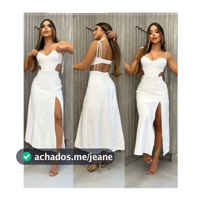 Vestido mídi feminino fenda lateral alça regular com amarração sofisticado elegante tendencia para arrasa verão 2025