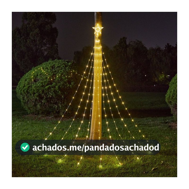 Pisca De Led Estrela Ponteira Árvore Solar Luz Cordão Decoração Natal Festa Casamento Jardim
