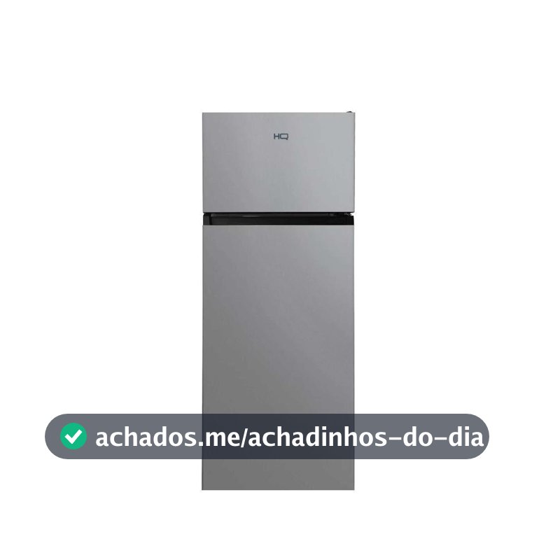 Geladeira Refrigerador HQ 230 Litros Duplex Defrost, Baixo Consumo A+++ Preto/Cinza HQ-230RDFS