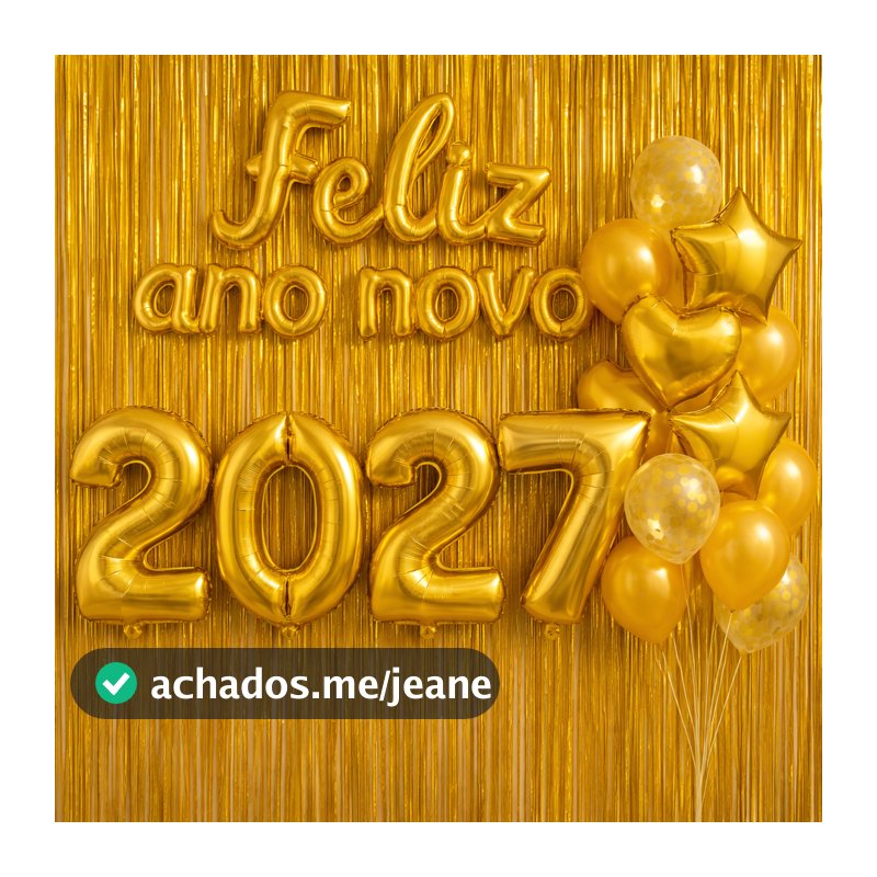 Kit Balão Feliz Ano Novo Metalizado Decoração Final de Ano