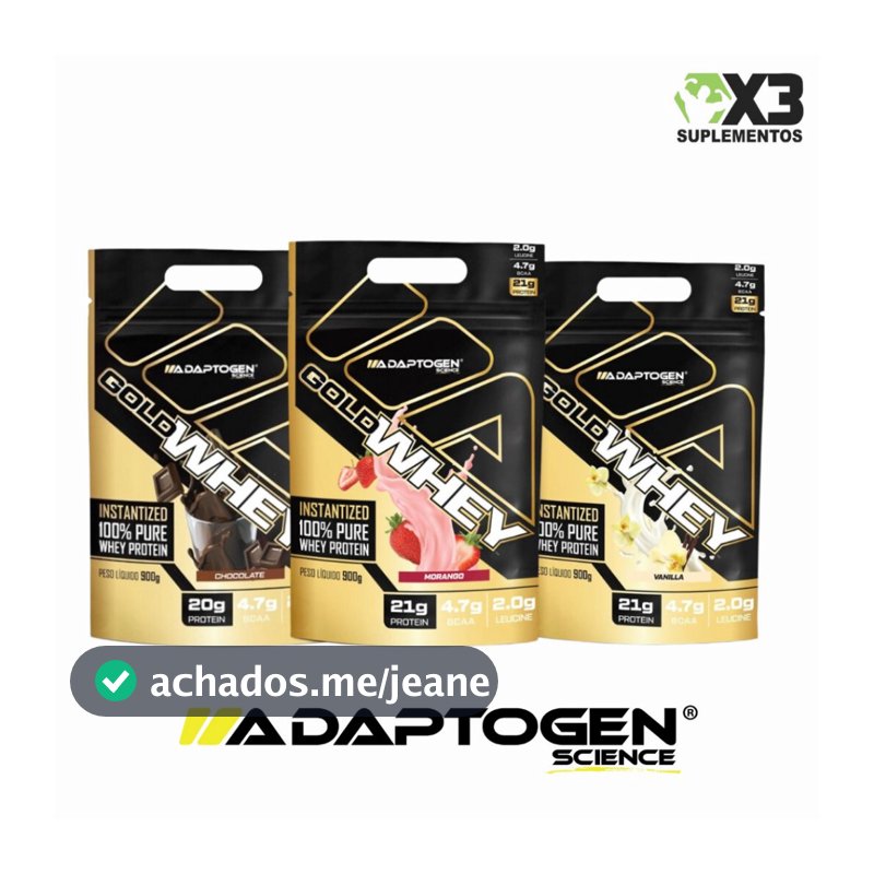 Gold Whey Adaptogen 900g- Whey Protein Concentrado 100%