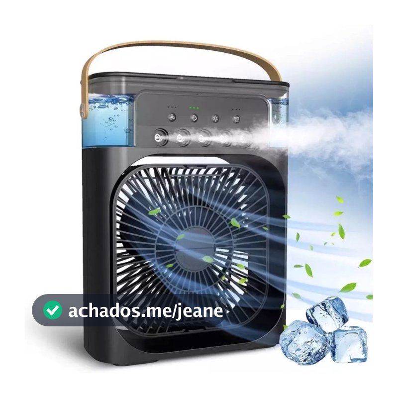 Mini Ventilador Climatizador Ar CondicionadoUmidificador Portátil USB Led Quarto Sala Escritório