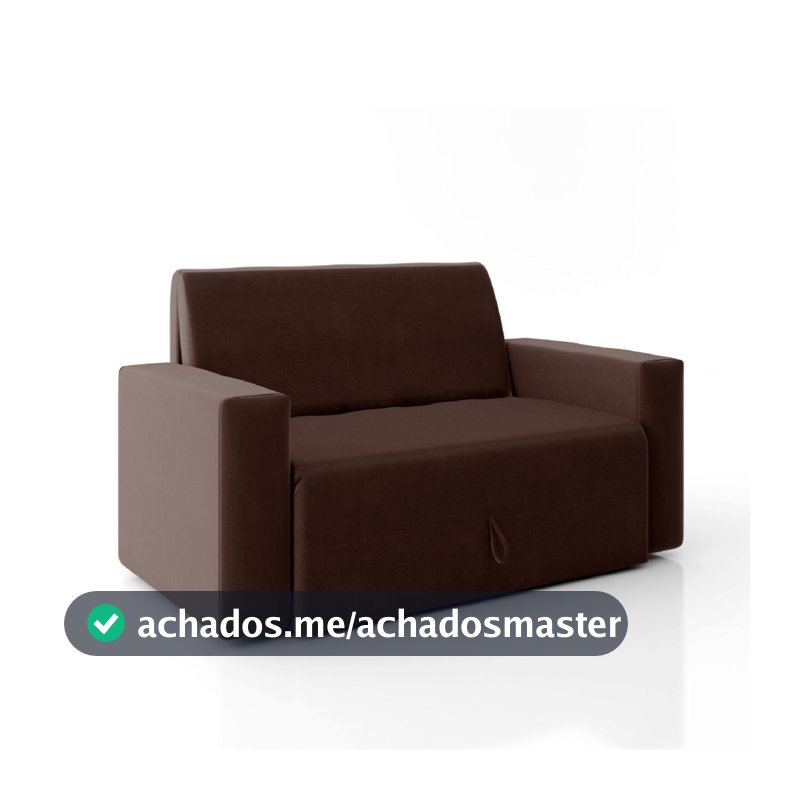 Sofá-cama 2 lugares Pratik 5000 Mamflex Marrom Suede