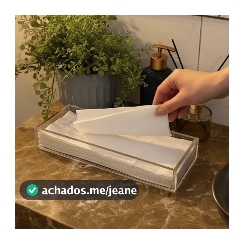Caixa Porta Lenço Papel Toalha Acrílico Transparente Cristal Decoração