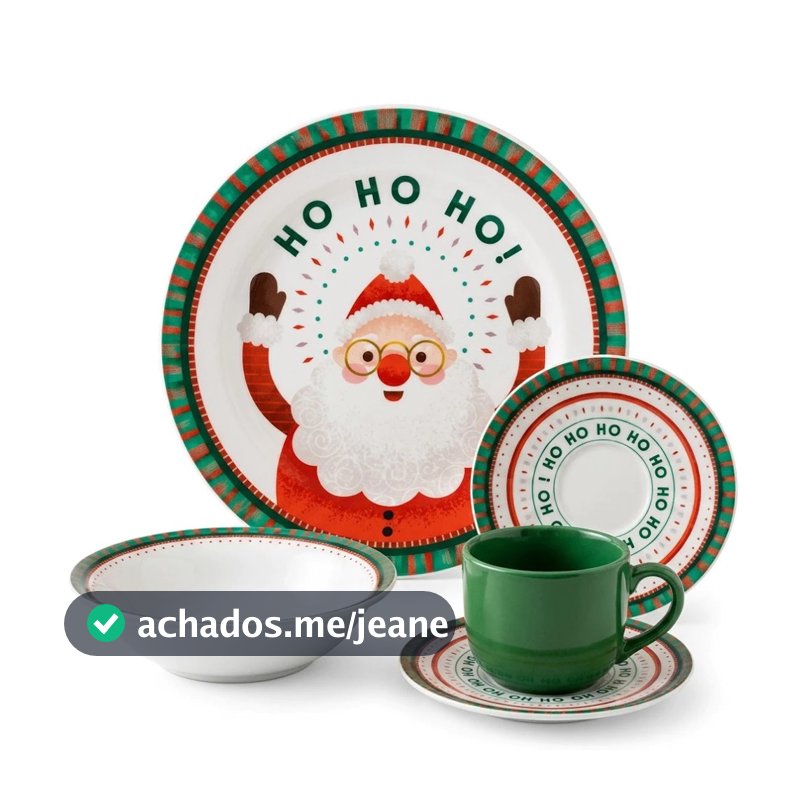 Aparelho de Jantar Natalino 16 Peças – Papai Noel Dolce home