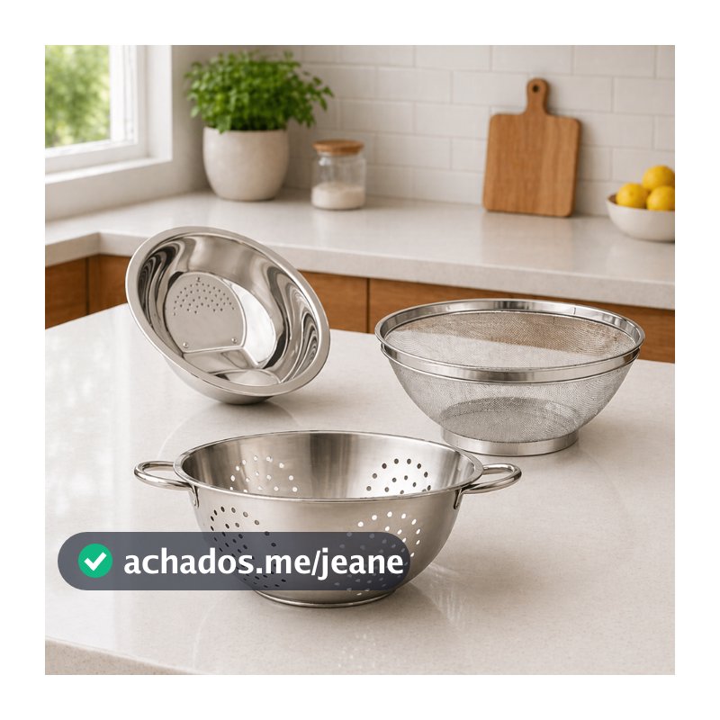 Kit Escorredores Inox em Aço Inoxidável – Resistente, Durável e Funcional