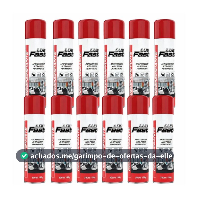 Kit 12 Lub Fast Desengripante Anticorrosivo Spray - 300ml