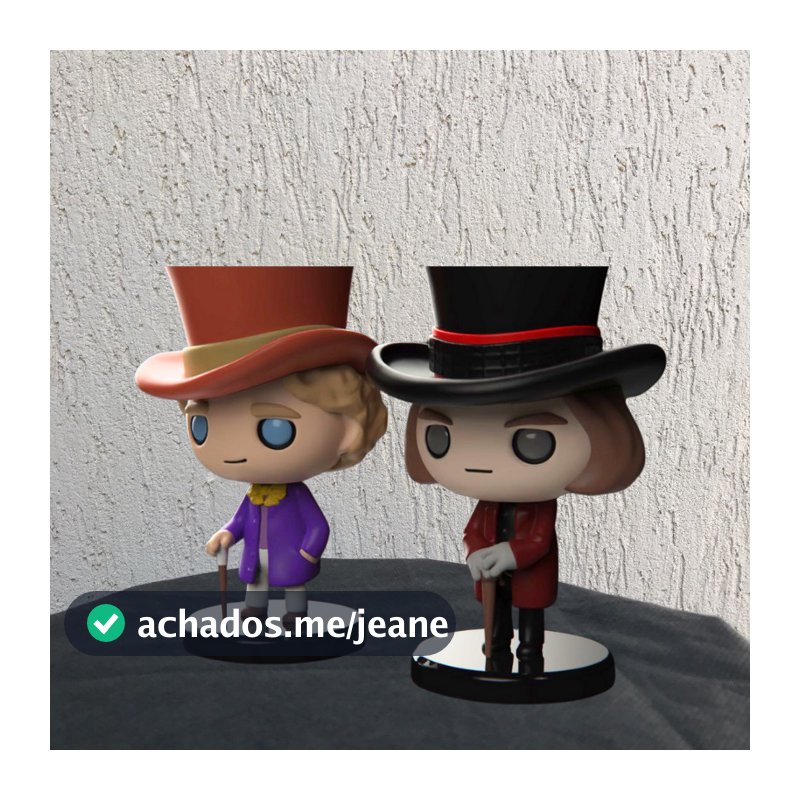 Boneco Colecionavel WILLY WONKA Figura Decorativa Action Figure Colecionaveis Impressao 3D