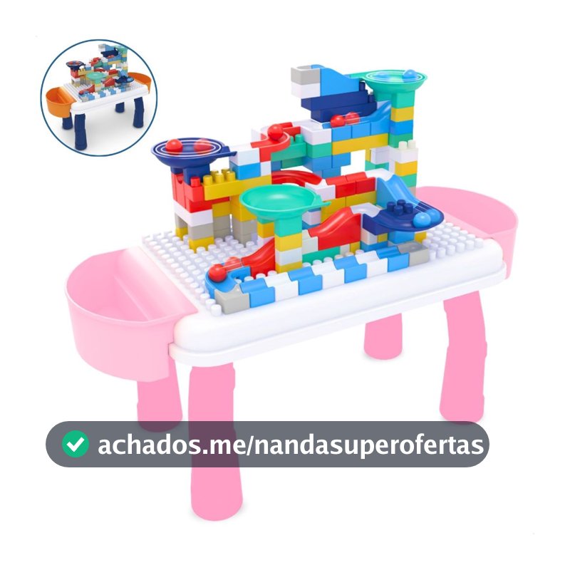 Mesa de Atividades Infantil Blocos de Montar Para Brincadeiras Interativas
