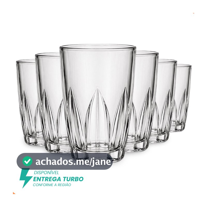 Jogo De 6 ou 12 Copos 240ml Em Vidro - Ideal Para Água, Suco, Drinks e Bebidas